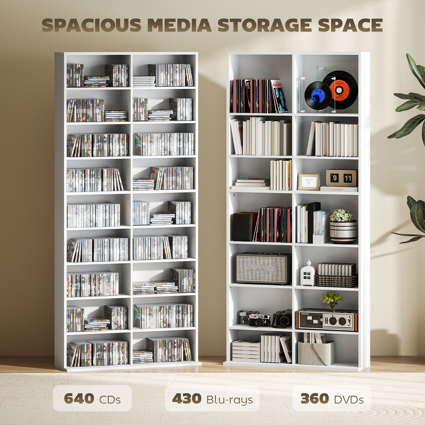 640 CD Storage Tower - White