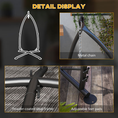 Hammock Chair Stand, Hanging Heavy Duty Metal Frame Hammock Stand with Chain, for Hanging Hammock Air Porch Swing Chair
