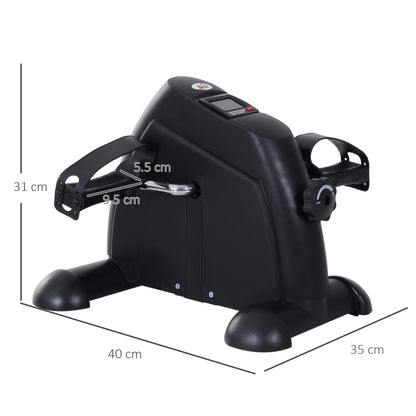Mini Exercise Bike, Portable Pedal Exerciser, Under Desk Bike with LCD Display for Legs and Arms Training, Black