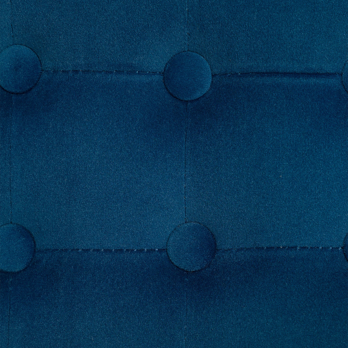 Velvet-Feel Square Ottoman - Blue