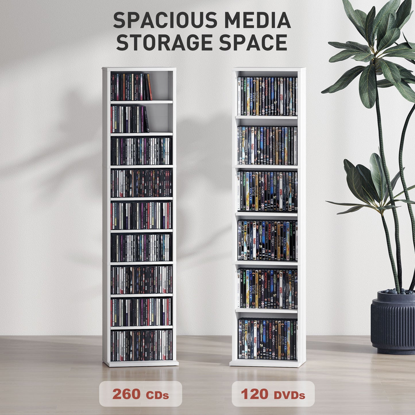260 Narrow CD Storage Unit - White