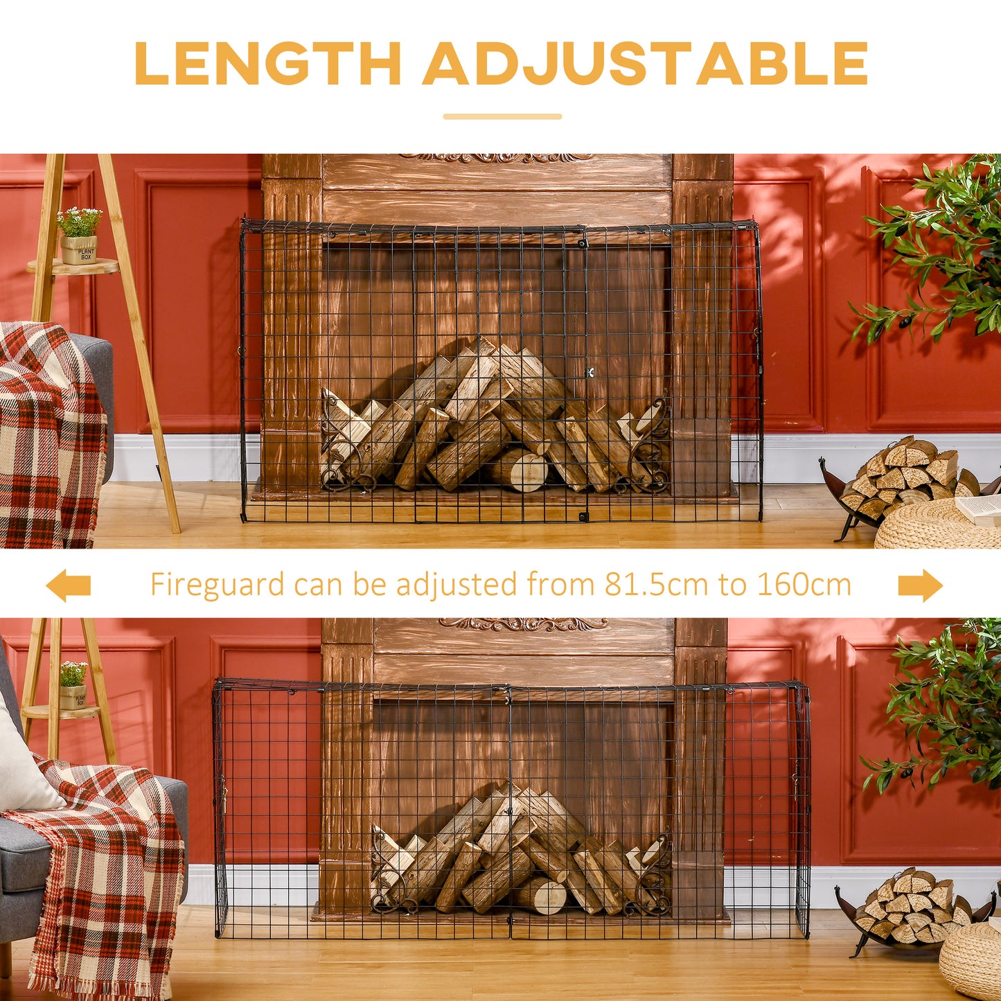 Extendable Fire Guard Screen, Freestanding Fire Screen Spark Guard, Folding Fireplace Cover, Wire Mesh