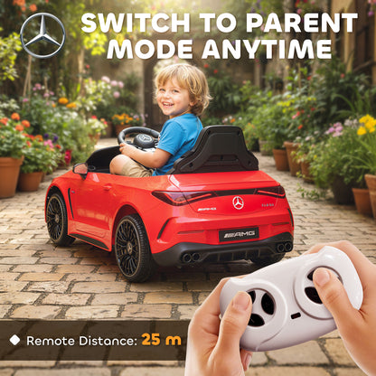Licensed Mercedes AMG Kids Electric Car, 12V Ride On Car with Dual Motors, Remote Control for 3-6 Years, Red