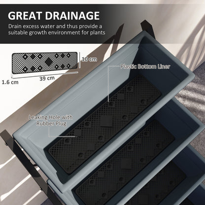 5-Tier Raised Garden Bed, Vertical Ladder Plant Stand with 5 Removable Boxes, Drainage Holes and Plugs