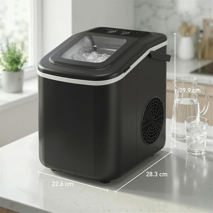 Countertop Ice Maker Machine 9 Cubes in 7 Mins Portable Ice Machine Ice Scoop and Basket 2 Sizes Black