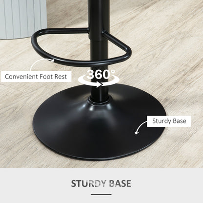 Bar Stools Set of 2, PU Leather Swivel Barstools with Backrest and Footrest for Kitchen, Counter, Breakfast Bar, Grey