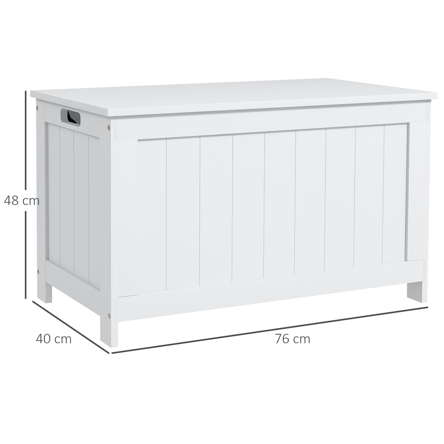 Storage Chest, Modern Storage Trunk with 2 Safety Hinges and Cut-out Handles, Wooden Toy Box for Living Room, Entryway