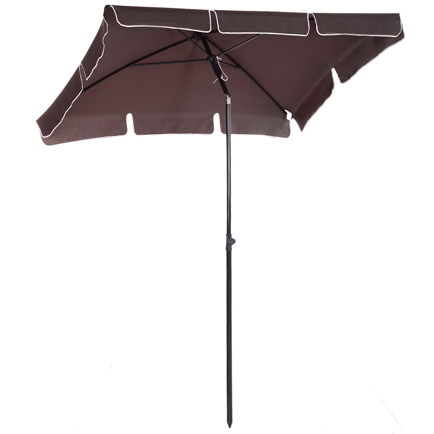 Garden Parasol Umbrella, Outdoor Market Table Umbrella with Ruffles & Aluminium Pole