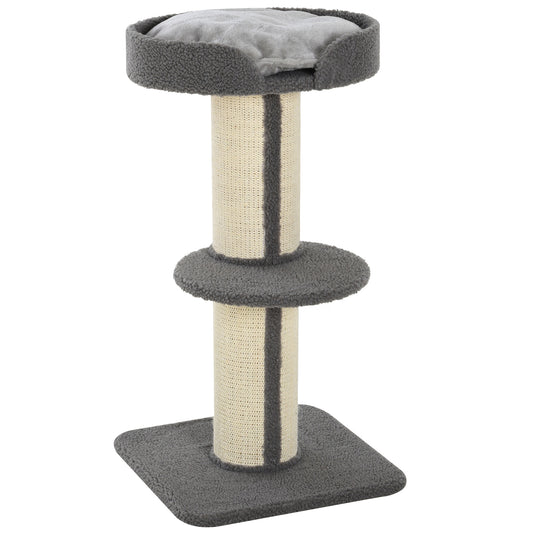 91cm Cat Tree, Cat Tower with Scratching Post, Bed, Perch, Removable Cushion for Indoor Kittens, Grey