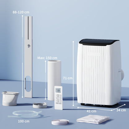 12000 BTU 5-in-1 Portable Air Conditioner with Cool, Heat, Dehumidifier, Fan, Sleep, WiFi Voice Control, White