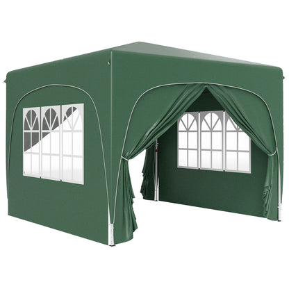 3 x 3m Pop-Up Gazebo Shelter, with Accessories - Dark Green