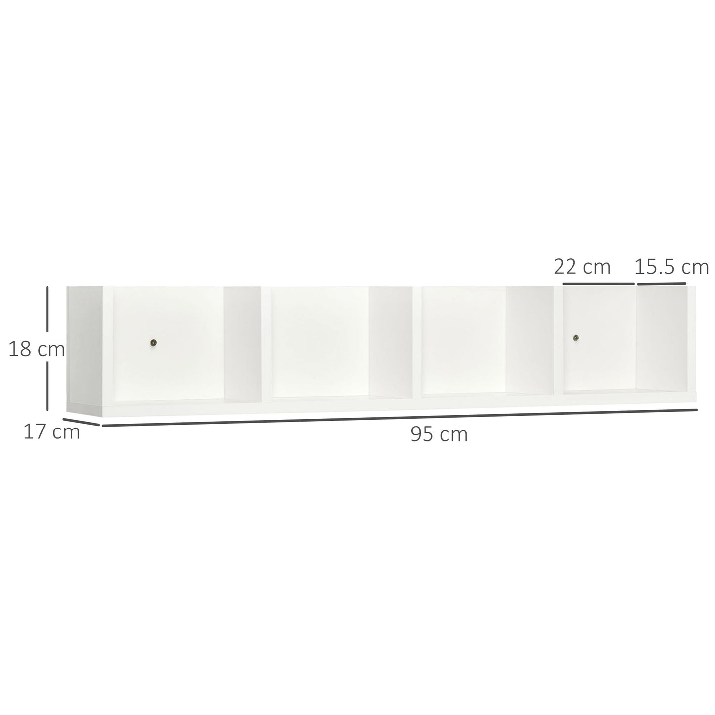 Wall-Mounted Media Storage Shelf – White