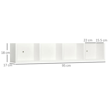 Wall-Mounted Media Storage Shelf – White