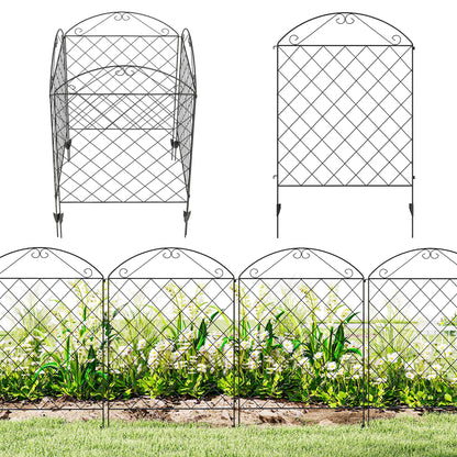 Decorative Garden Fencing, 43in x 11.4ft Outdoor Picket Fence Panels