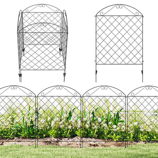 Decorative Garden Fencing, 43in x 11.4ft Outdoor Picket Fence Panels