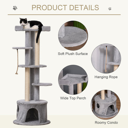 Cat Tree for Indoor Cats Kitten Tower Multi-level Activity Centre Pet Furniture with Scratching Post Condo Hanging Ropes Plus