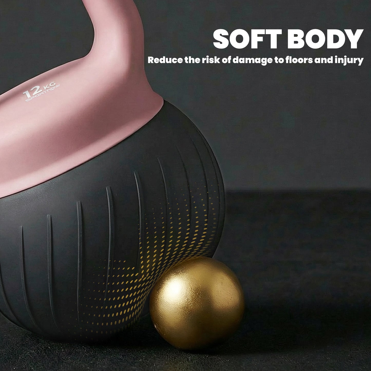 Soft Kettlebell, 12kg Kettle Bell with Anti-Slip Grip for Home Gym Weight Lifting and Strength Training