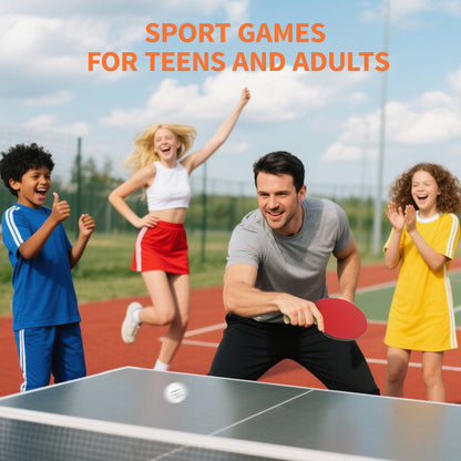 Portable Table Tennis Set with Four Rackets, Eight Balls, Storage Case