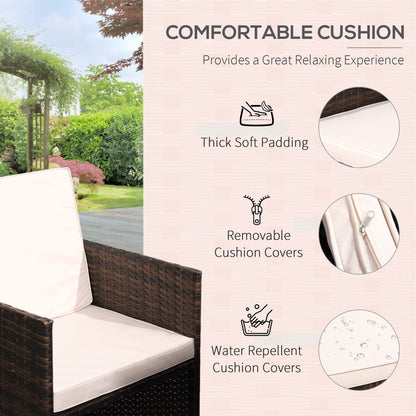 10 Seater Rattan Cube Garden Furniture Set with Parasol Hole, Rattan Dining Set with Cushions