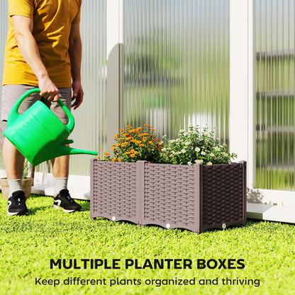 Plastic Raised Garden Bed with Legs, Self Watering Elevated Planter Boxes with Drainage Holes and Plugs