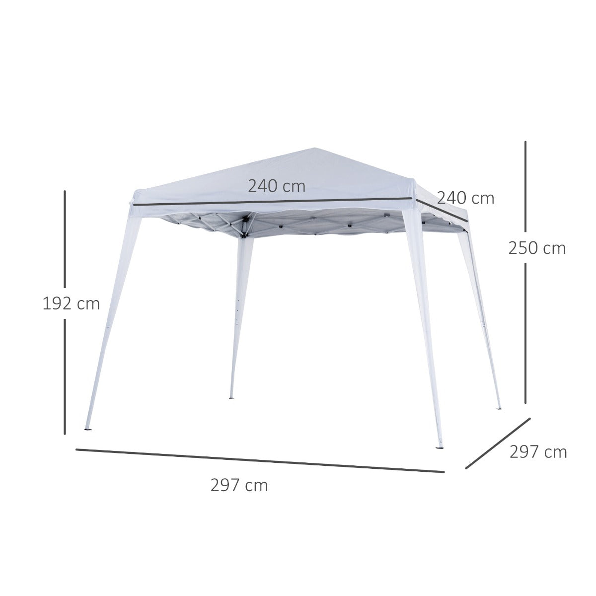 3 M x 3 M Base/ 2.5 M x 2.5 M Top Pop Up Gazebo with Carry Bag