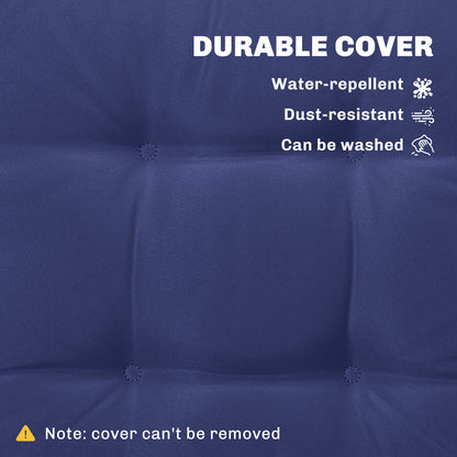 Garden Seat Cushion with Ties, 42 x 42cm Replacement Dining Chair Seat Pad, Dark Blue