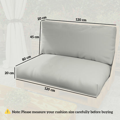 Two Piece Seat Pallet and Back Cushions - Light Grey