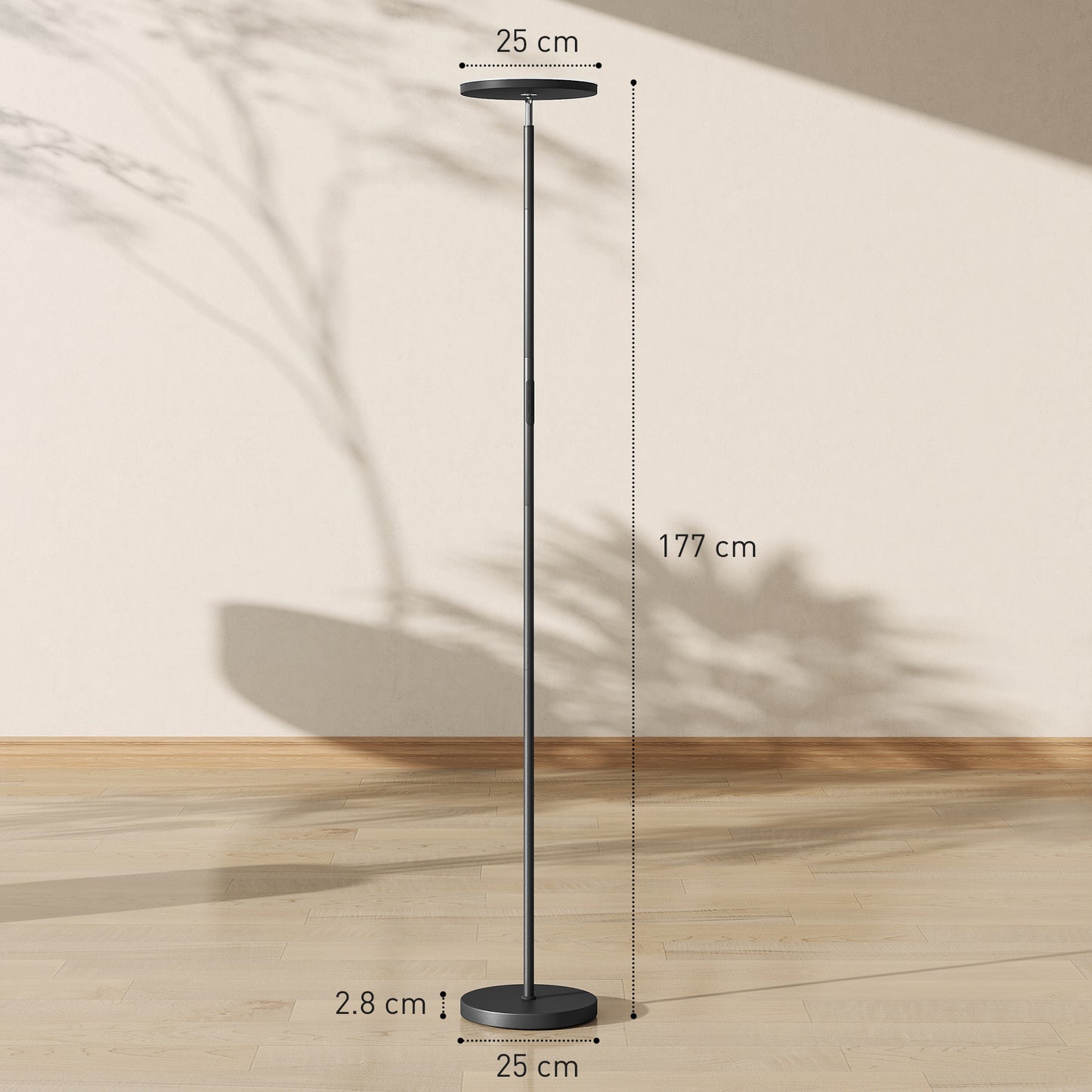 RGB Uplighter Floor Lamp, Tall Dimmable Standing Lamp with Remote & Touch Control