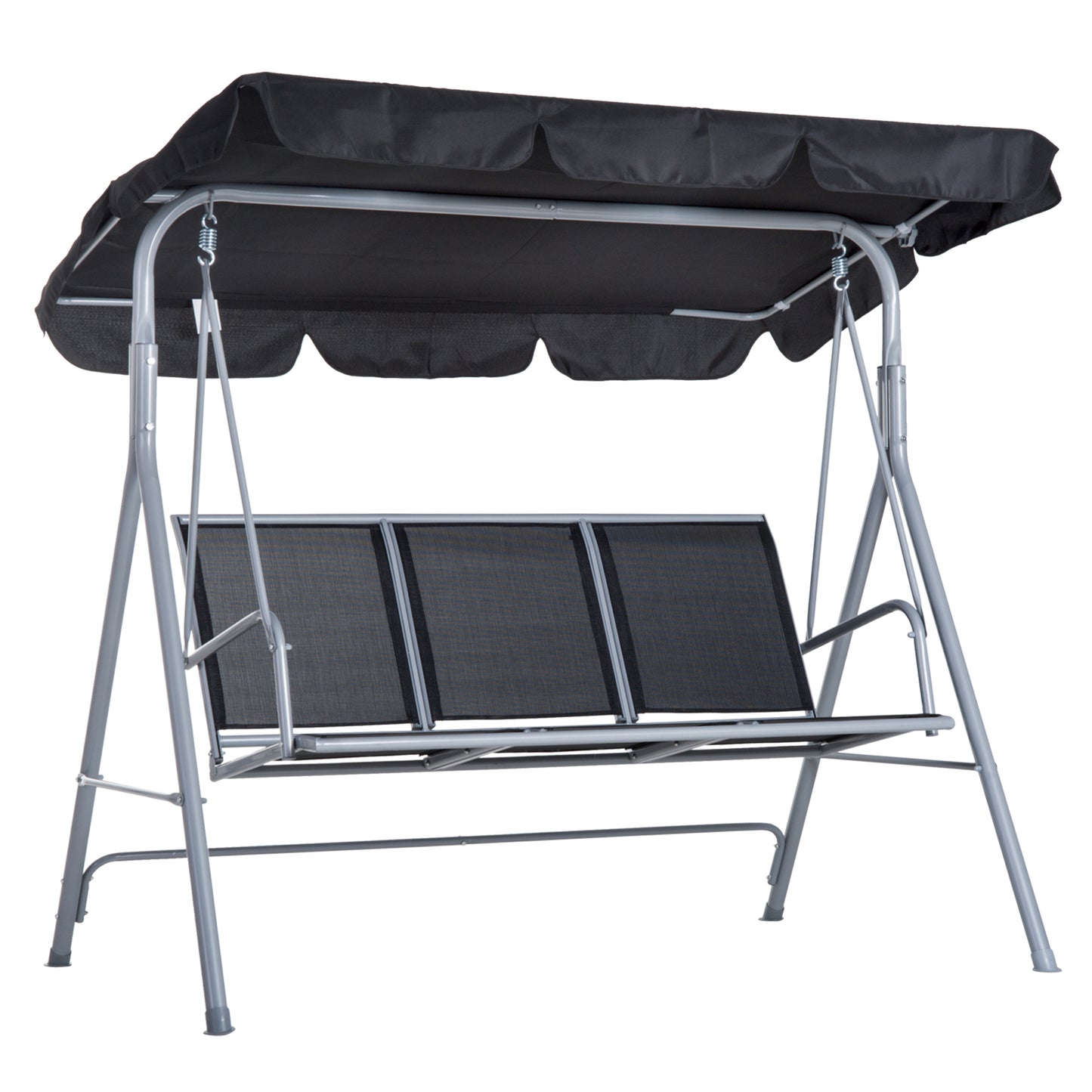 Outdoor 3-Seater Swing Chair-Black