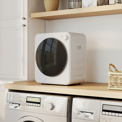 4kg Front Load Laundry Dryer, Portable Clothes Dryer with 2 Power Modes, 400W/800W, White