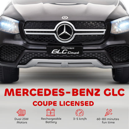 Mercedes-Benz GLC Licensed Kids Ride on Car with Remote Control, Soft Start, MP3, LED Headlights, Black