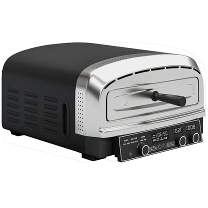 Outdoor Pizza Oven Dual Heat Control 6 Presets Electric Pizza Maker with 37 cm Stone and Peel
