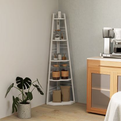 Five-Tier Corner Shelf - White