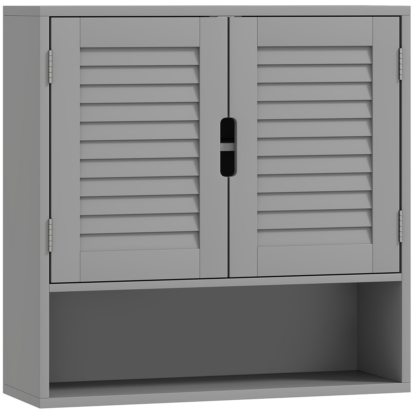Bathroom Cabinet, Wall Mounted Storage Cabinet with Adjustable Shelves, 60 x 20 x 60 cm, Grey