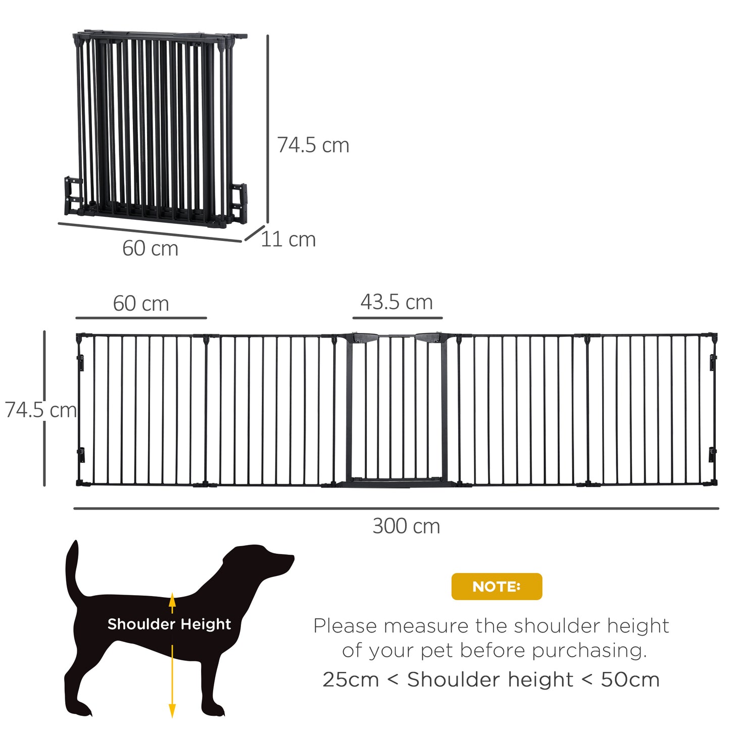 5 Panels Pet Playpen Metal Fence w/ Walk Through Door - Black