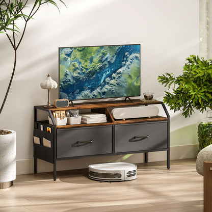 Industrial-Style TV Stand Cabinet - Brown