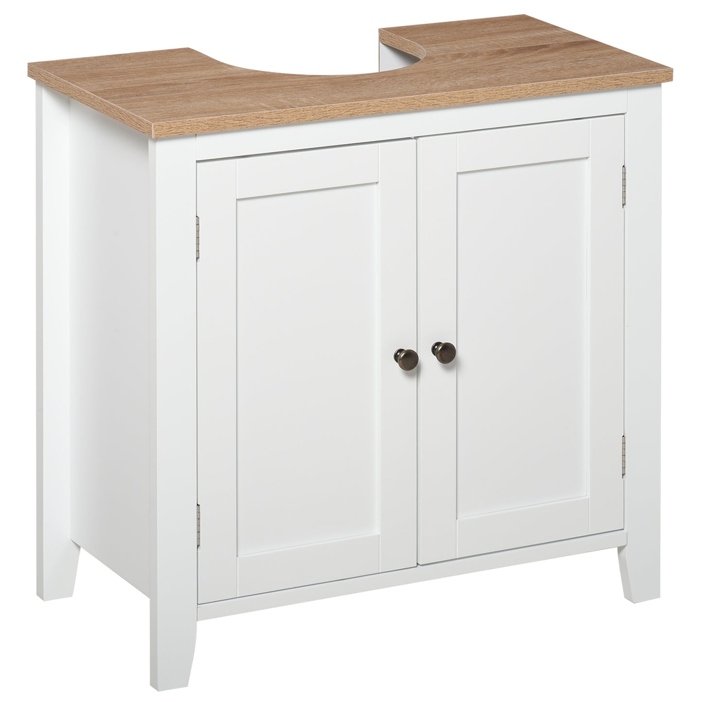 Under Sink Cabinet, Bathroom Sink Cabinet with 2 Doors, Pedestal Under Sink Design, Freestanding Bathroom Cupboard