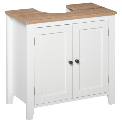 Under Sink Cabinet, Bathroom Sink Cabinet with 2 Doors, Pedestal Under Sink Design, Freestanding Bathroom Cupboard