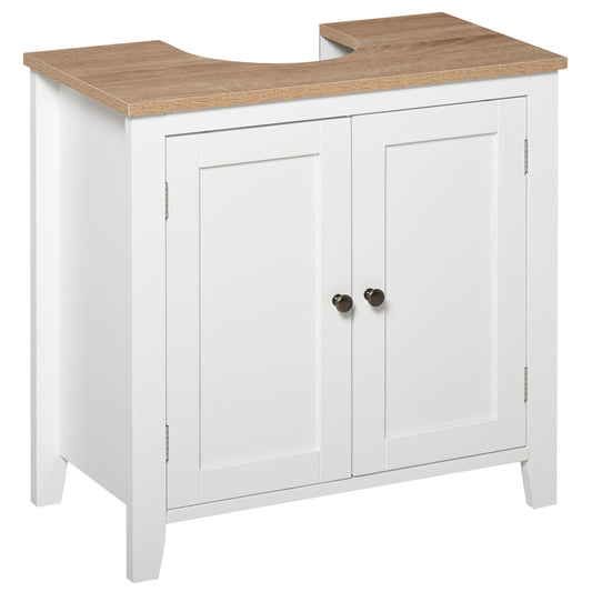 Under Sink Cabinet, Bathroom Sink Cabinet with 2 Doors, Pedestal Under Sink Design, Freestanding Bathroom Cupboard