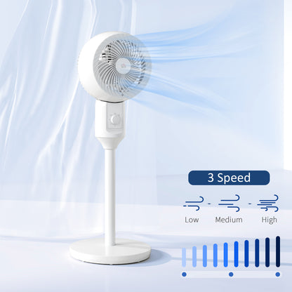 32" Pedestal Fan, 70° Oscillating 90° Vertical Tilt Air Circulator with 3 Speeds, Standing Fan for Home Office, Bedroom