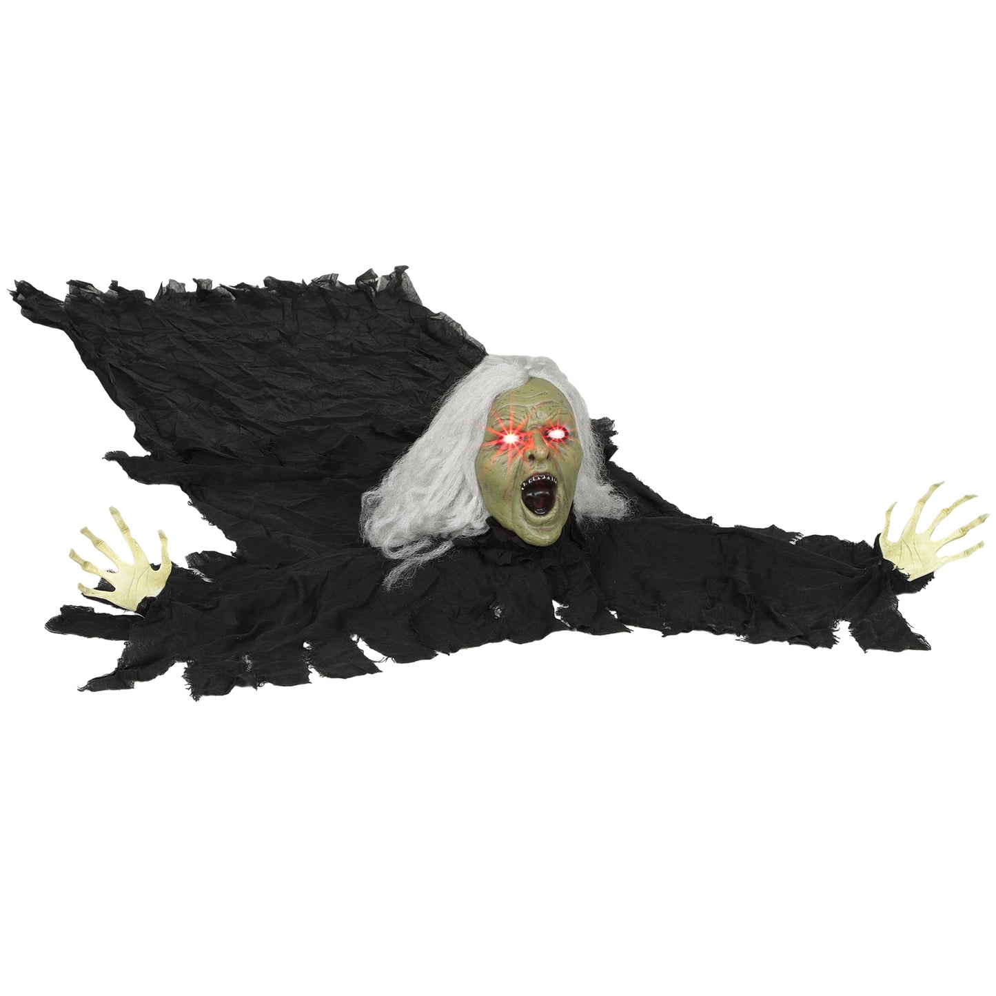 183 cm Life Size Halloween Animated Crawling Zombie with Glowing LED Eyes, Scary Halloween Decorations, Battery Operated