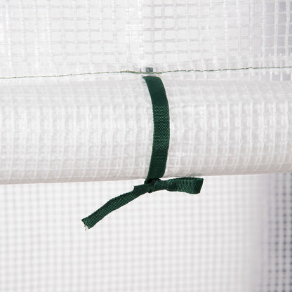 Walk In Greenhouse with 2 Tier Shelf, Portable Gardening Plant Grow House Tomato Greenhouse with Roll up Zip Panel Door