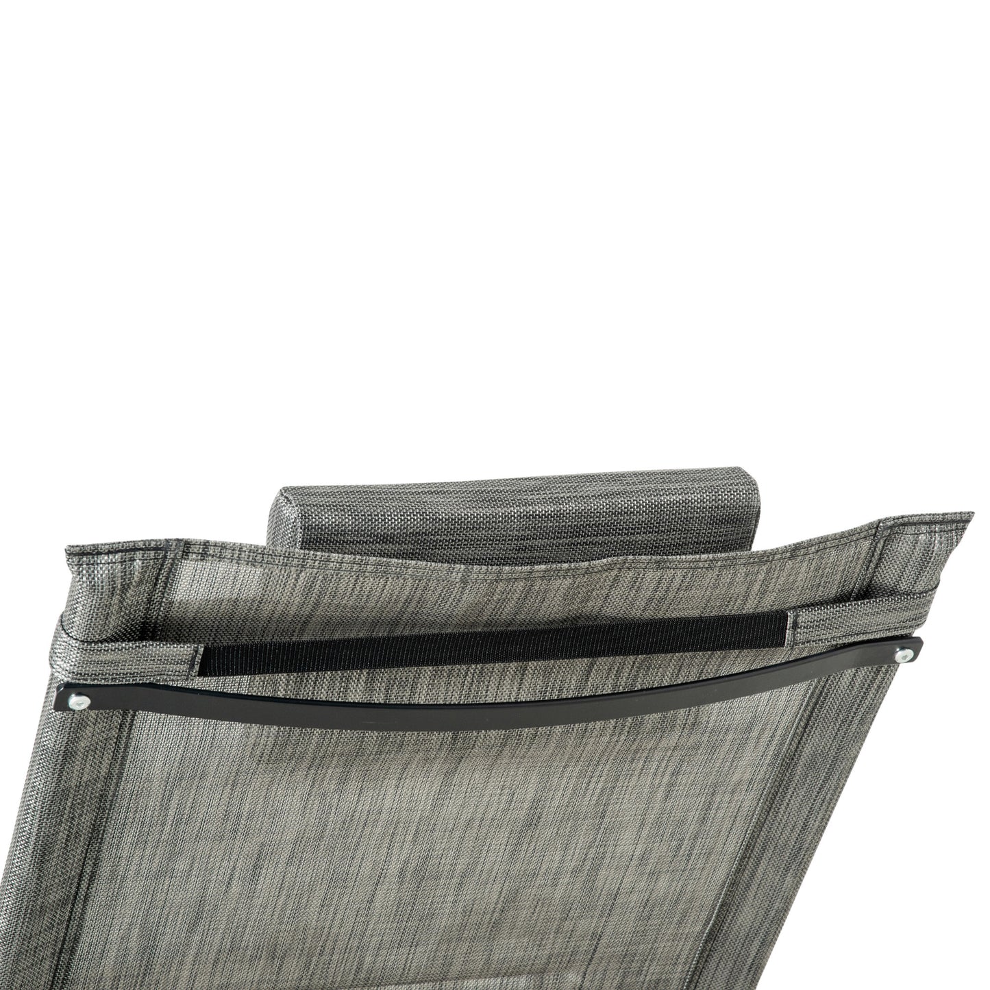 Outdoor Garden Rocking Chair, Patio Sun Lounger Rocker Chair with Breathable Mesh Fabric, Removable Headrest Pillow, Armrest