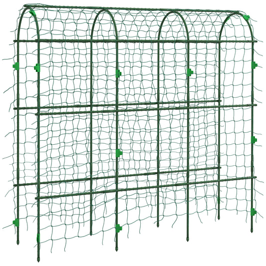 183 cm Tall Metal Garden Trellis, Arch Trellis for Climbing Plants Outdoor with Climbing Net