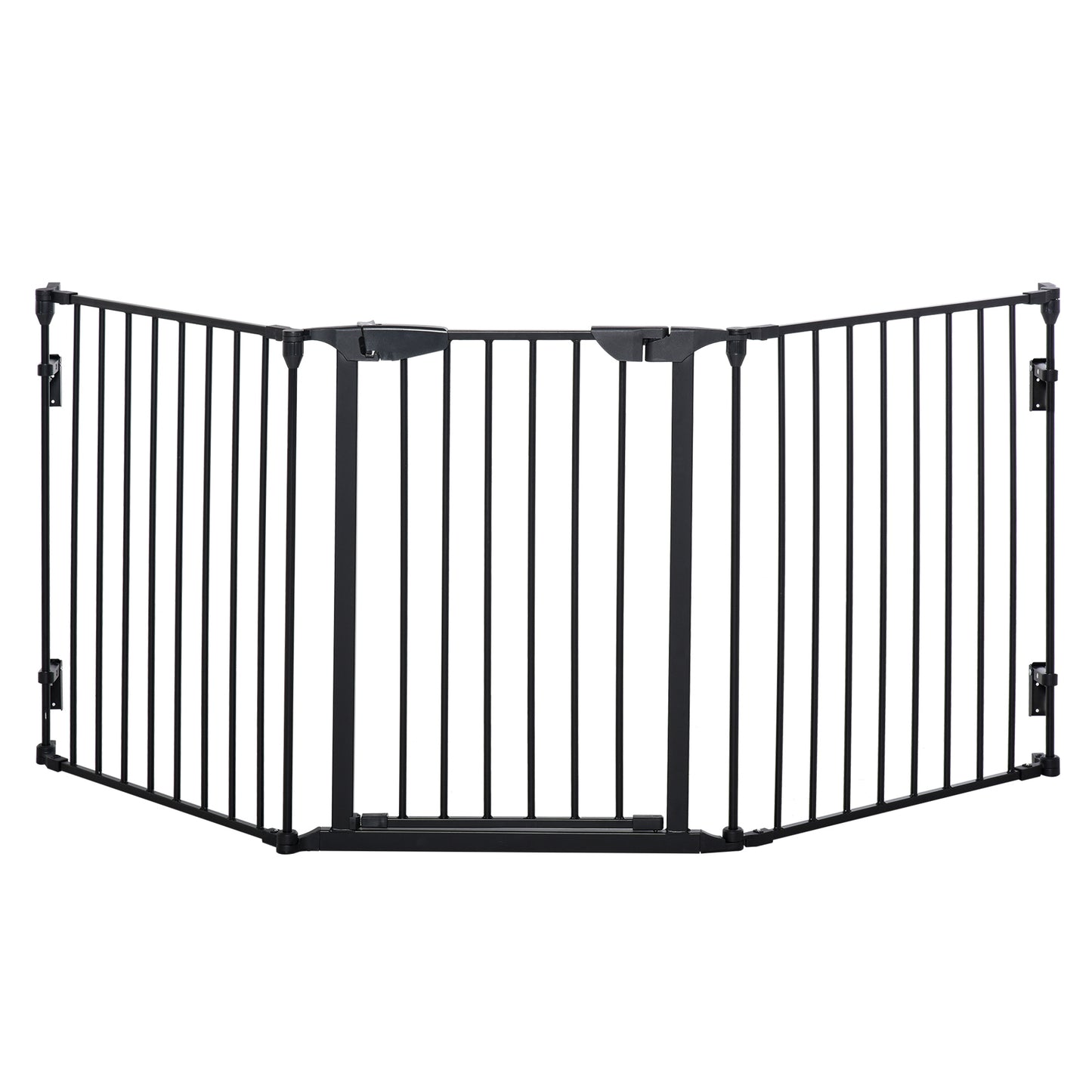 Pet Safety Gate, 3 Panels Playpen Fireplace, Foldable Metal Fence, Stair Barrier, Room Divider