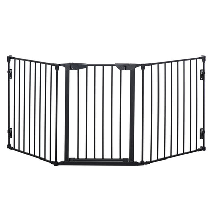 Pet Safety Gate, 3 Panels Playpen Fireplace, Foldable Metal Fence, Stair Barrier, Room Divider