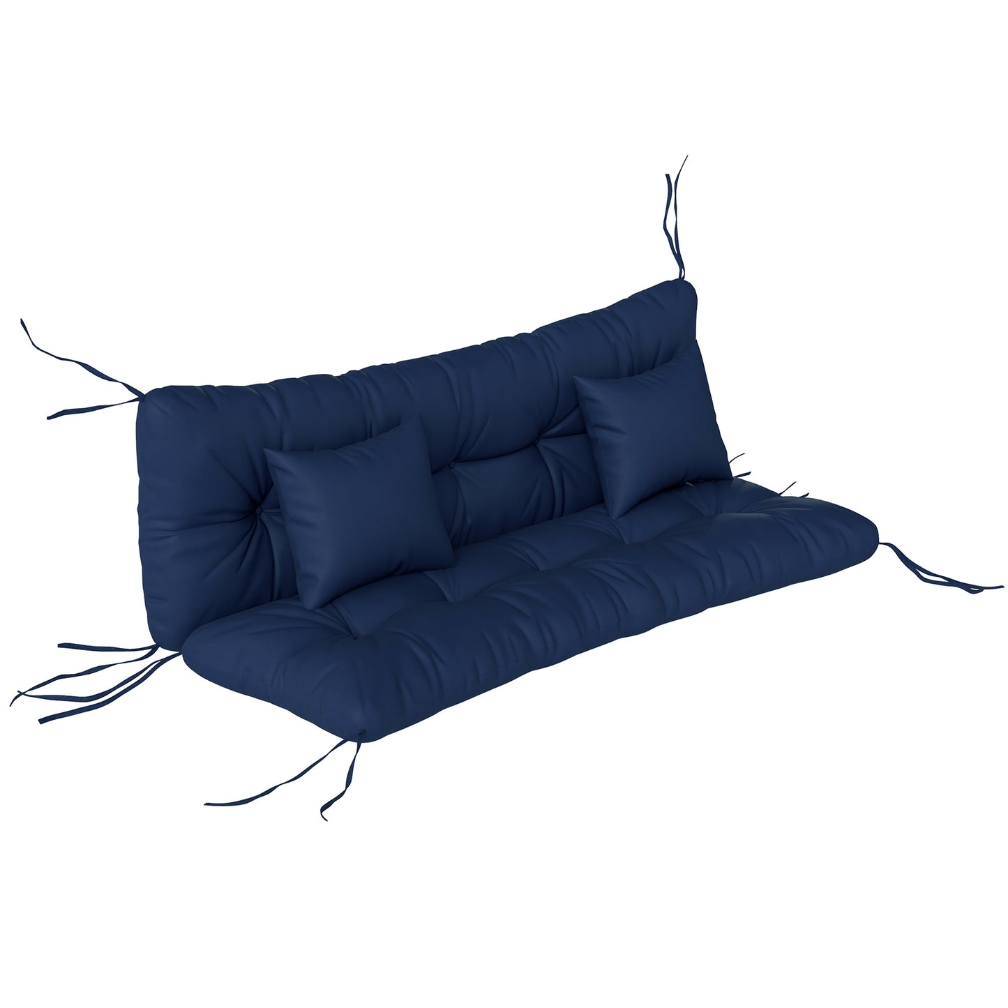 Outdoor Seat Cushions Back Cushion with 2 Pillows, Water Repellent Seat Pads for 3-Seater Chair, Dark Blue