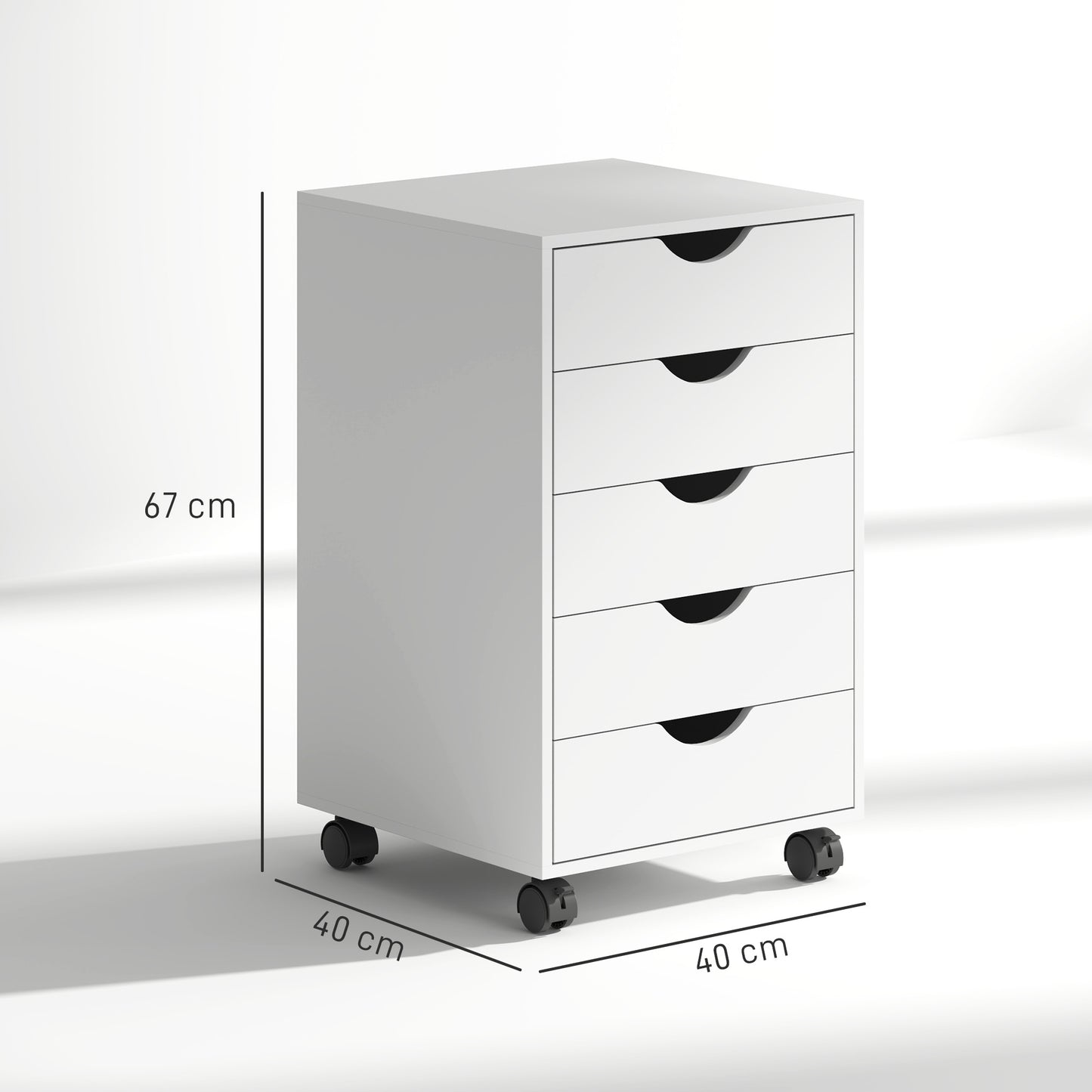 Five-Drawer Filing Cabinet - White