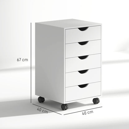 Five-Drawer Filing Cabinet - White