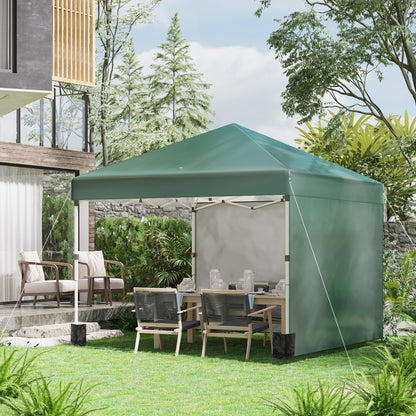 3 x 3 (M) Pop Up Gazebo, UPF 30+ with 2 Sidewalls, Leg Weight Bags and Wheeled Bag